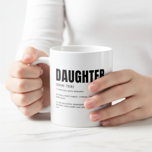 Lustige herzliche Tochter-Definition Kaffeetasse