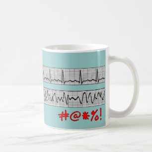 Lustige Herzrhythmus-Streifen-Geschenke Kaffeetasse