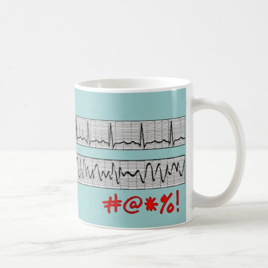 Lustige Herzrhythmus-Streifen-Geschenke Kaffeetasse (Rechts)