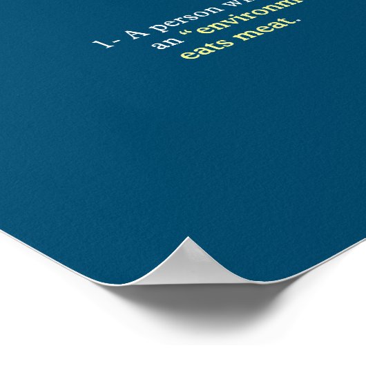 lustige Heuchlerdefinition veganes Quadrat Poster (Ecke)