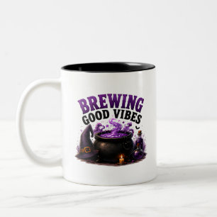 ✨ Lustige Hexe braut Halloween-Spruch 🧙 Zweifarbige Tasse