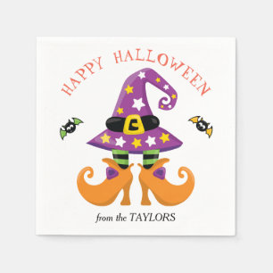 Lustige Hexe-Füße Halloween Serviette