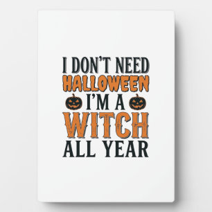Lustige Hexe ganzjährig Halloween-Typografie-Desig Fotoplatte