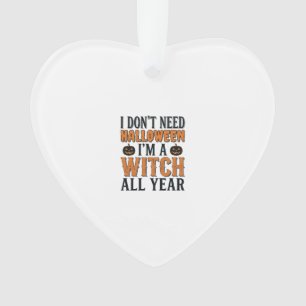 Lustige Hexe ganzjährig Halloween-Typografie-Desig Ornament