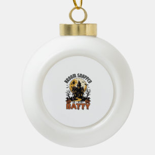 Lustige Hexe Halloween Spukhaus Batty Grafik  Keramik Kugel-Ornament