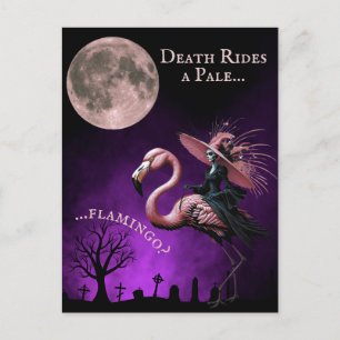 Lustige Hexe Halloween Vollmond Friedhof Feiertagspostkarte