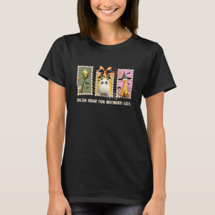 Lustige Hexen Katzen Kätzchen Halloween Briefmarke T-Shirt