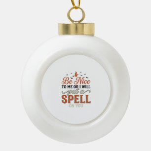 Lustige Hexen-Spruch-Zitat Halloween-Vektordesign_ Keramik Kugel-Ornament