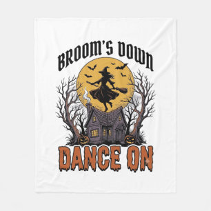 Lustige Hexen-Tänzerin Vintage-Halloween-Gravur Sh Fleecedecke