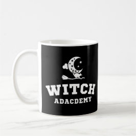 Lustige Hexenakademie Hexenbesen Mond Schwarze Kat Kaffeetasse