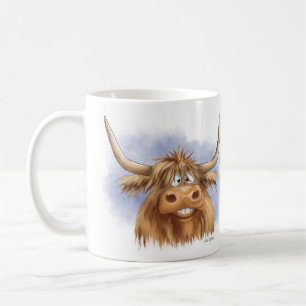 Lustige Highland-Cow-Cartoon Kaffeetasse