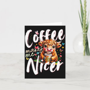 Lustige Highland-Cow-Coffee-Macht-Mich-Netter-Zita Karte
