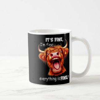 Lustige Highland-Kuh Es ist in Ordnung Mir geht's Kaffeetasse