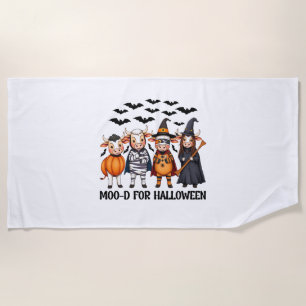 Lustige Highland-Kuh-Laune für Halloween Strandtuch