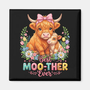 Lustige Highland-Kuh-Mutter Frohen Muttertag Flora Magnet
