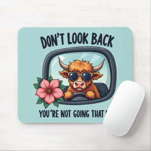 Lustige Highland-Kuh Retro-Western-Motivationskuns Mousepad