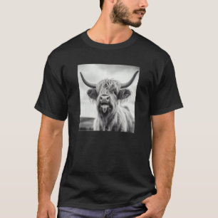 Lustige Highland-Kuh Zunge Raus Kunst Grafik Ästhe T-Shirt