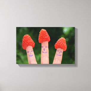 Lustige Himbeerfinger Leinwanddruck