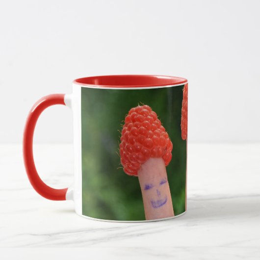 Lustige Himbeerfinger Tasse (Links)