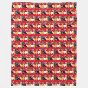 Lustige Hinterhof-Hühner Polnische Hennen Polka Pu Fleecedecke