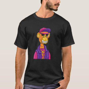 Lustige Hipster-Affen-Cartoon-Illustration Grafik T-Shirt