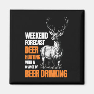 Lustige Hirschjagdsaison Jäger trinkt Bier für Magnet