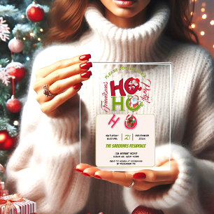 Lustige HO HO HO Retro-Weihnachtsfeier Abendessen  Acryleinladungen