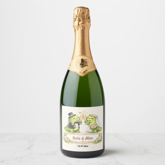 Lustige Hochzeit Schaumweinetikett (Vorderseite)
