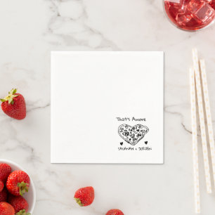 Lustige Hochzeit, verspielte Schrift & italienisch Serviette