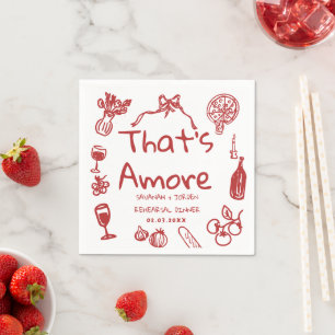 Lustige Hochzeit, verspielte Schrift & italienisch Serviette
