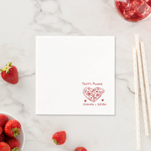 Lustige Hochzeit, verspielte Schrift & italienisch Serviette