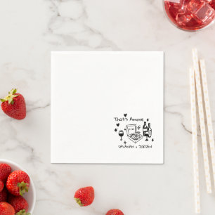 Lustige Hochzeit, verspielte Schrift & italienisch Serviette