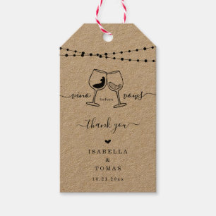 Lustige Hochzeitsdusche Favor Tags 'Vino Before Vo Geschenkanhänger