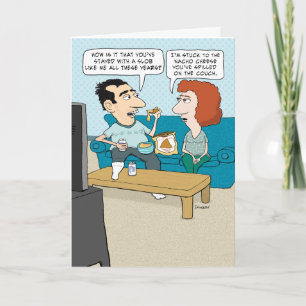 Lustige Hochzeitstagskarte: Dranbleiben Karte