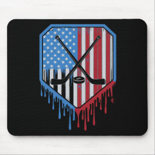 Lustige Hockey-Drip-Boys Eiscreme Patriotisches Am Mousepad