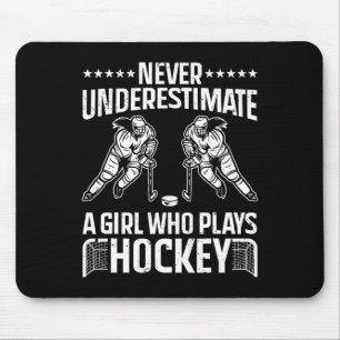 Lustige Hockey-Kunst für Mädchen Frauen Feldhockey Mousepad