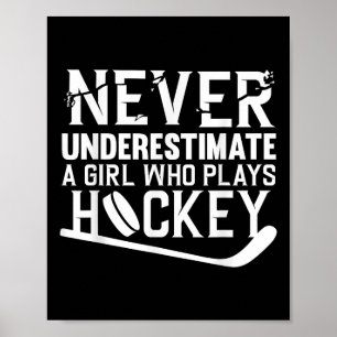 Lustige Hockey-Kunst für Mädchen Frauen Feldhockey Poster