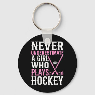 Lustige Hockey-Kunst für Mädchen Frauen Feldhockey Schlüsselanhänger