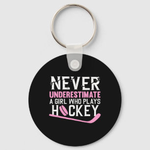 Lustige Hockey-Kunst für Mädchen Frauen Feldhockey Schlüsselanhänger