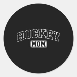 Lustige Hockey-Mama mit sportlicher Schrift zum Mu Runder Aufkleber