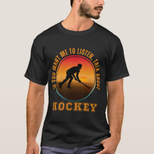 Lustige Hockey-Sprüche Vintage-Silhouette-Spieler T-Shirt