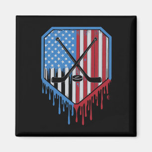 Lustige Hockey-Tropf-Jungs Eiscreme Patriotisches  Magnet