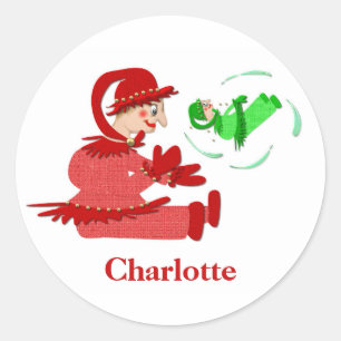 Lustige hölzerne Spielzahlen Runder Aufkleber