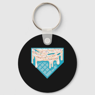 Lustige Home Plate Drip - Eiscreme Softll und verk Schlüsselanhänger