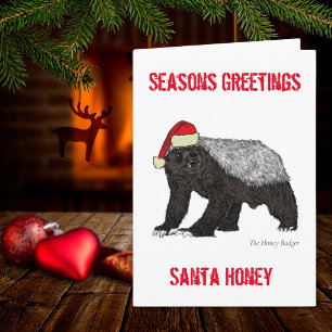 Lustige Honey Badger Weihnachtszitate Personalisie Karte