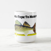 Lustige Hornhautflecke Pike und Maßband Kaffeetasse (Mittel)