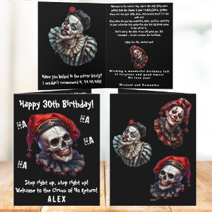 Lustige Horror Böse Zirkus Clowns Dunkler 30. Gebu Karte