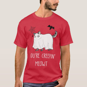Lustige Horrorkatze Gruseliges Kriechendes Lustige T-Shirt