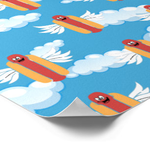 Lustige Hot Dog-Emoji-Bedeutung Food Humor Emojis Poster