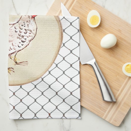 Lustige Huhn-Ei-Neuheits-rustikales schäbiges Geschirrtuch (Viertel Falte)